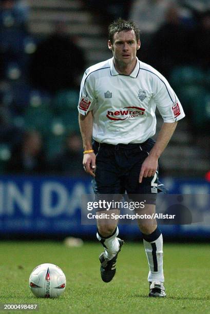 Graham Alexander of Preston North End on the ball during the FA Cup 3rd Round match between Preston North End and West Bromwich Albion at Deepdale on...
