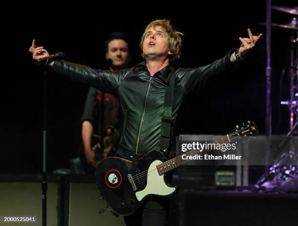 Billie Joe Armstrong of Green Day performs during EA Sports' The Madden Bowl at the House of Blues Las Vegas inside Mandalay Bay Resort and Casino on...