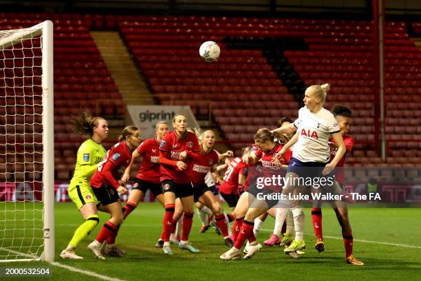 Eveliina Summannen of Tottenham Hotspur shoot during the Adobe Women's FA Cup Fifth Round match between Tottenham Hotspur Women and Charlton Athletic...