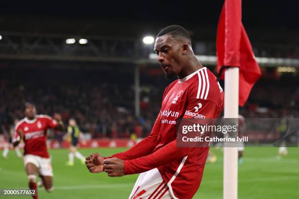 Callum Hudson-Odoi of Nottingham Forest celebrates scoring his team's second goal during the Premier League match between Nottingham Forest and...