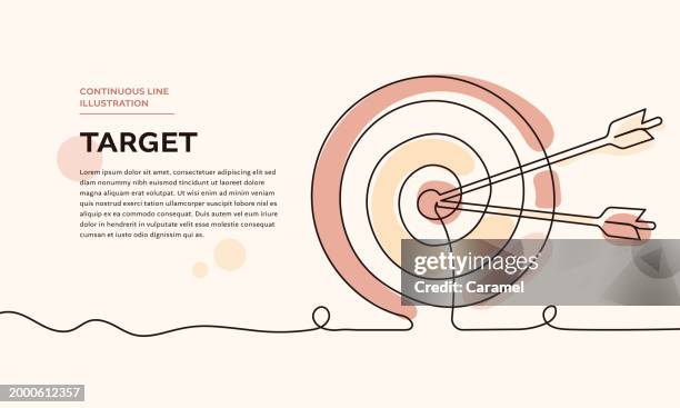 illustration der durchgehenden ziellinie - bogenschießen stock-grafiken, -clipart, -cartoons und -symbole