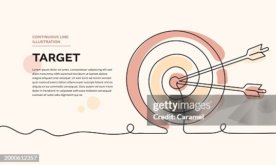 Target Put Line Target Continuous Line Illustration High-Res Vector Graphic - Getty Images