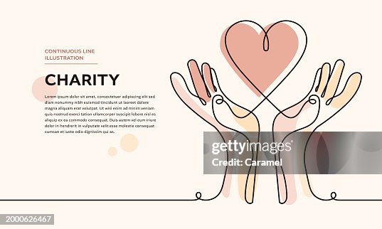 Charity Continuous Line Icon Charity Continuous Line Icon