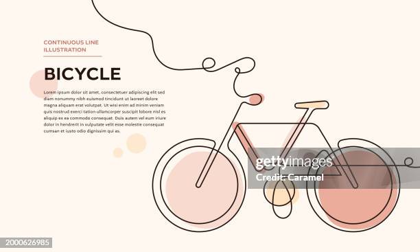ilustrações, clipart, desenhos animados e ícones de bicycle continuous line icon - continuous line drawing