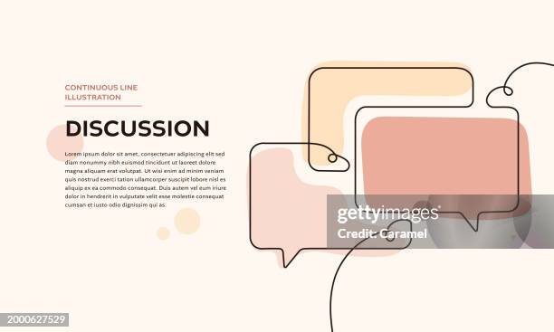 diskussion symbol für durchgehende linie - language stock-grafiken, -clipart, -cartoons und -symbole