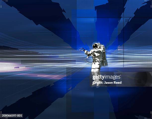 astronaut in space - zero gravity stock illustrations