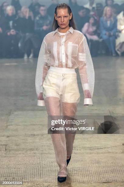 Kristen Owen walks the runway during the Helmut Lang by Peter Do Ready to Wear Fall/Winter 2024-2024 fashion show as part of the New York Fashion...