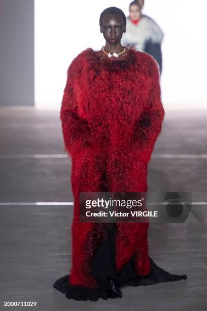 Model walks the runway during the Prabal Gurung Ready to Wear Fall/Winter 2024-2024 fashion show as part of the New York Fashion Week on February 9,...