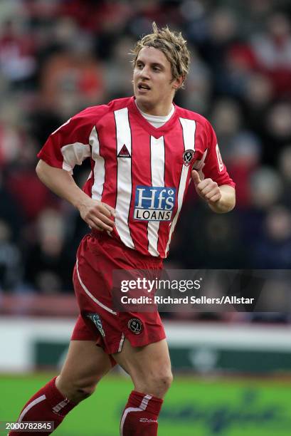 Philip Jagielka of Sheffield United running during the FA Cup 3rd Round match between Sheffield United and Aston Villa at Bramall Lane on January 8,...