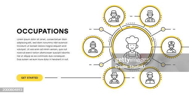 avatars web banner with infographic - nurse headshot stock illustrations
