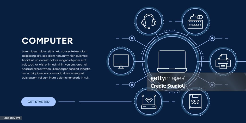 Computer Web Banner With Infographic High-Res Vector Graphic - Getty Images
