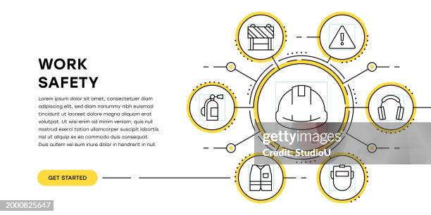 work safety web banner with infographic - accidental death stock illustrations
