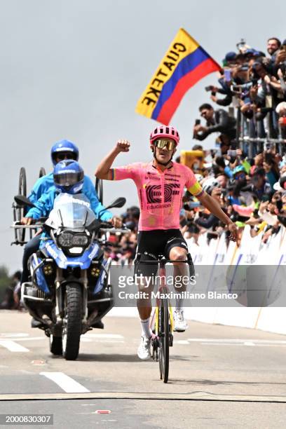 Richard Carapaz of Ecuador and Team EF Education - EasyPost celebrates at finish line as stage winner during the 4th Tour Colombia 2024, Stage 5 a...