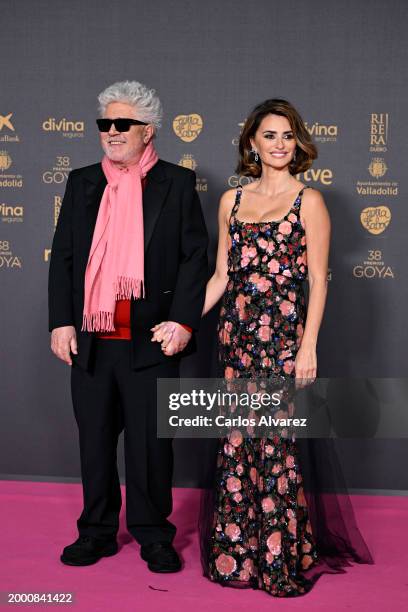 Pedro Almodóvar and Penélope Cruz attend the red carpet at the Goya Awards 2024 at Feria de Valladolid on February 10, 2024 in Valladolid, Spain.