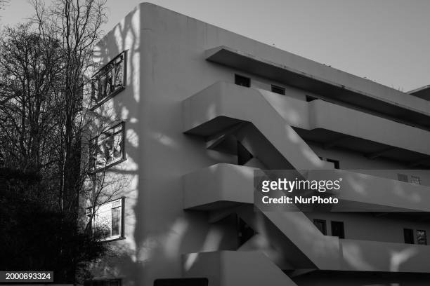 General view of the Isokon Flats, a block of apartments that is part of an experiment in minimalist living, is being shown in London, United Kingdom,...