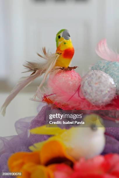easter eggs and birds - easter chick stock pictures, royalty-free photos & images