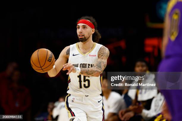 Jose Alvarado of the New Orleans Pelicans in the second half at Crypto.com Arena on February 09, 2024 in Los Angeles, California. NOTE TO USER: User...