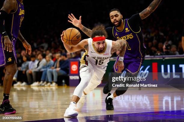 Jose Alvarado of the New Orleans Pelicans in the second half at Crypto.com Arena on February 09, 2024 in Los Angeles, California. NOTE TO USER: User...