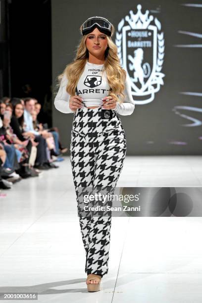 Designer Isabella Barrett walks the runway wearing House of Barretti duringthe House Of Barretti Billionaire Barbie Runway Show at West Edge on...