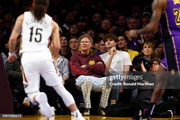 Will Ferrell attends a game between the New Orleans Pelicans and the Los Angeles Lakers in the first half at Crypto.com Arena on February 09, 2024 in...