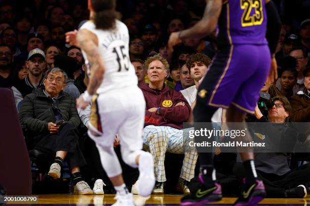 Will Ferrell attends a game between the New Orleans Pelicans and the Los Angeles Lakers in the first half at Crypto.com Arena on February 09, 2024 in...