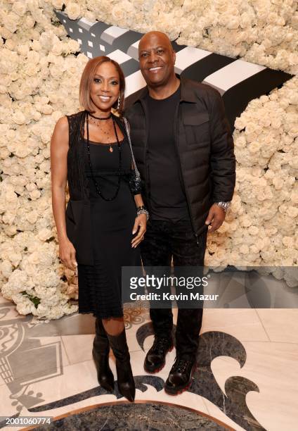 Holly Robinson Peete and Rodney Peete attend the Roc Nation Sports Super Bowl Party at Poodle Room at Fontainebleau Las Vegas on February 09, 2024 in...