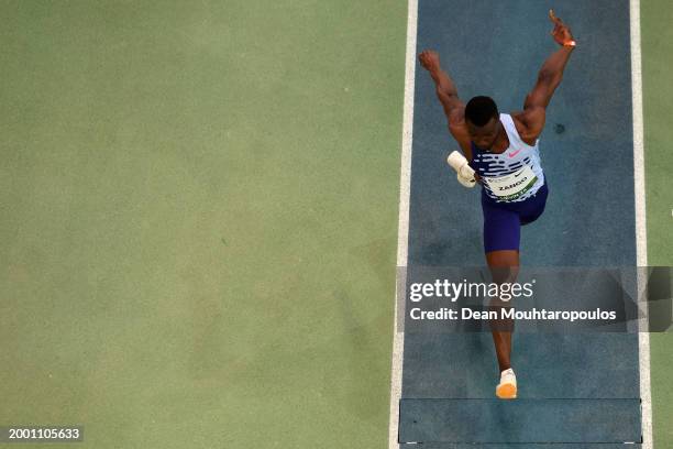 Hugues Fabrice Zango of Burkina Faso competes in the Triple Jump Men Final during the Meeting Hauts de France Pas de Calais EDF Trophy as part of the...