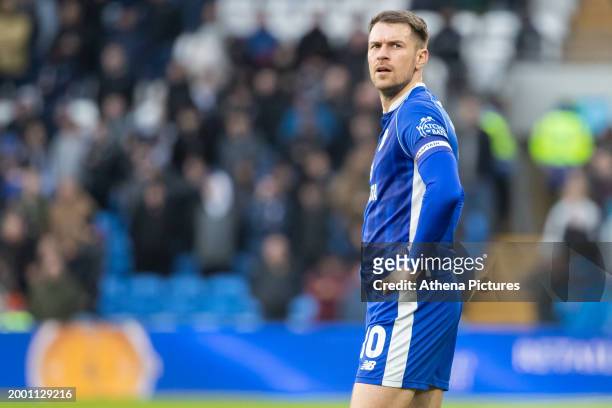 Aaron Ramsey of Cardiff City during the Sky Bet Championship match between Cardiff City and Preston North End at the Cardiff City Stadium on February...