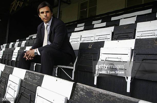 Chris Coleman, the new Fulham manager, poses for pictures at a press conference at Motspur Park training ground on May 15, 2003 in London.