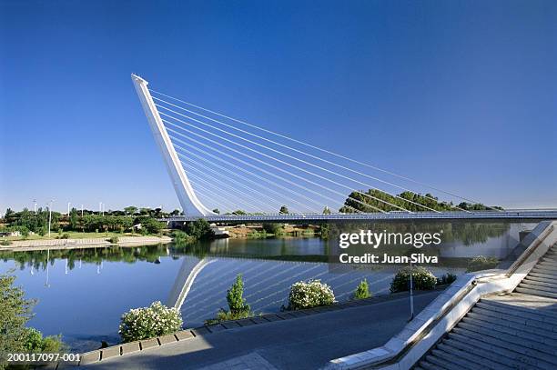 Shellbridge Spain Spain Seville Alamillo Bridge Over Guadalquivir River High-Res Stock ...