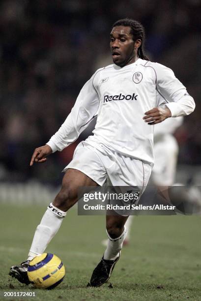 Jay Jay Okocha of Bolton Wanderers on the ball during the Premier League match between Bolton Wanderers and Arsenal at Reebok Stadium on January 15,...
