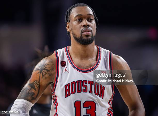Wan Roberts of the Houston Cougars is seen during the game against the Cincinnati Bearcats at Fifth Third Arena on February 10, 2024 in Cincinnati,...