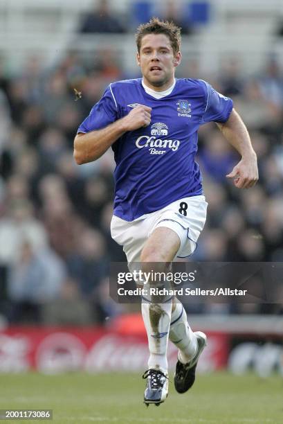 James Beattie of Everton running during the Premier League match between Middlesbrough and Everton at Riverside Stadium on January 16, 2005 in...