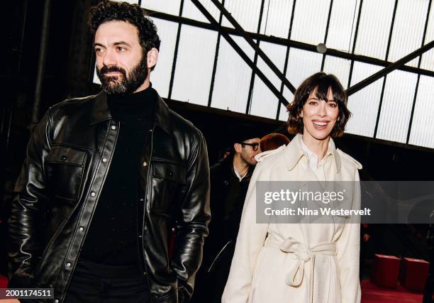 Morgan Spector and Rebecca Hall at Gabriela Hearst RTW Fall 2024 as part of New York Ready to Wear Fashion Week held at the Agger Fish Building on...