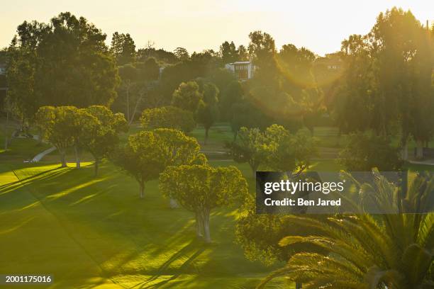 Course scenic view during practice for The Genesis Invitational at Riviera Country Club on February 13, 2024 in Pacific Palisades, California.