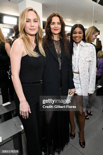 Brie Larson, Katie Holmes and Gabrielle Union at Michael Kors RTW Fall 2024 as part of New York Ready to Wear Fashion Week held on February 13, 2024...