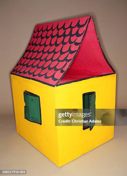 child's playhouse against white background - playhouse stock-fotos und bilder