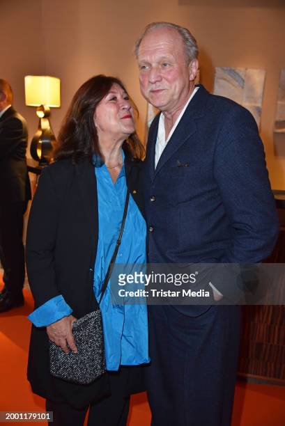 Eva Mattes and Ulrich Tukur attend the Askania Award 2024 at Capital Club at Hilton Hotel on February 13, 2024 in Berlin, Germany.