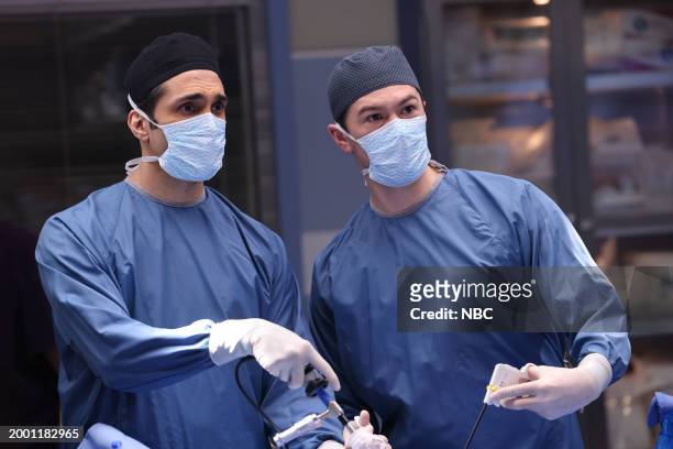Make a Promise, I Will Never Leave You" Episode 9005 -- Pictured: Dominic Rains as Dr. Crockett Marcel, Devin Kawaoka as Dr. Kai Tanaka-Reed --