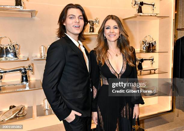 Damian Hurley and Elizabeth Hurley at Tod's Cocktail Party and Dinner as part of New York Ready to Wear Fashion Week held on February 13, 2024 in New...