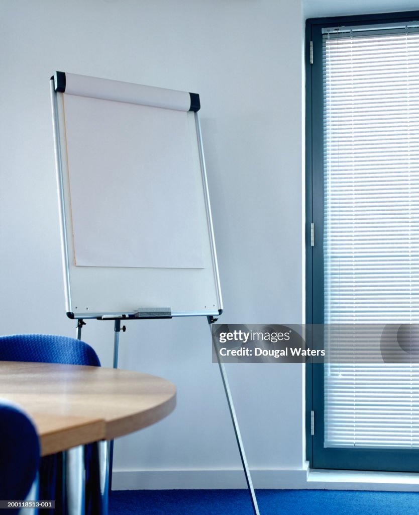 Clean flipchart in conference room