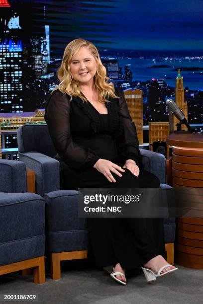 Episode 1923 -- Pictured: Comedian & actress Amy Schumer during an interview on Tuesday, February 13, 2024 --