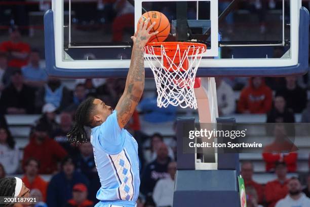 North Carolina Tar Heels Forward Armando Bacot dunks the ball during the second half of the College Basketball game between the North Carolina Tar...