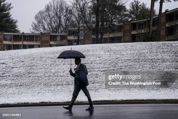 Short period of heavy snowfall was followed by a wintry mix in the Washington, DC, area on February 13 in Reston, VA. Fairfax County Public Schools...