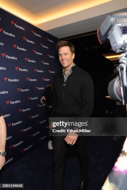 Tom Brady attends Michael Rubin's Fanatics Super Bowl party at the Marquee Nightclub at The Cosmopolitan of Las Vegas on February 10, 2024 in Las...