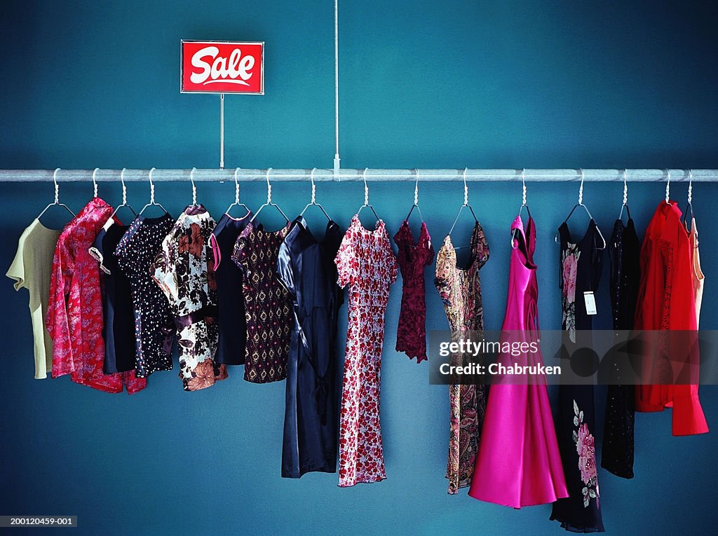 Rack Of Womens Clothes With Sale Sign In Store High-Res Stock Photo - Getty  Images