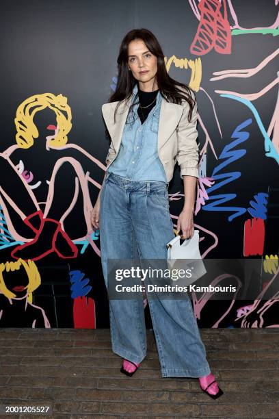 Katie Holmes attends the alice + olivia by Stacey Bendet Fall 2024 Presentation on February 10, 2024 in New York City.