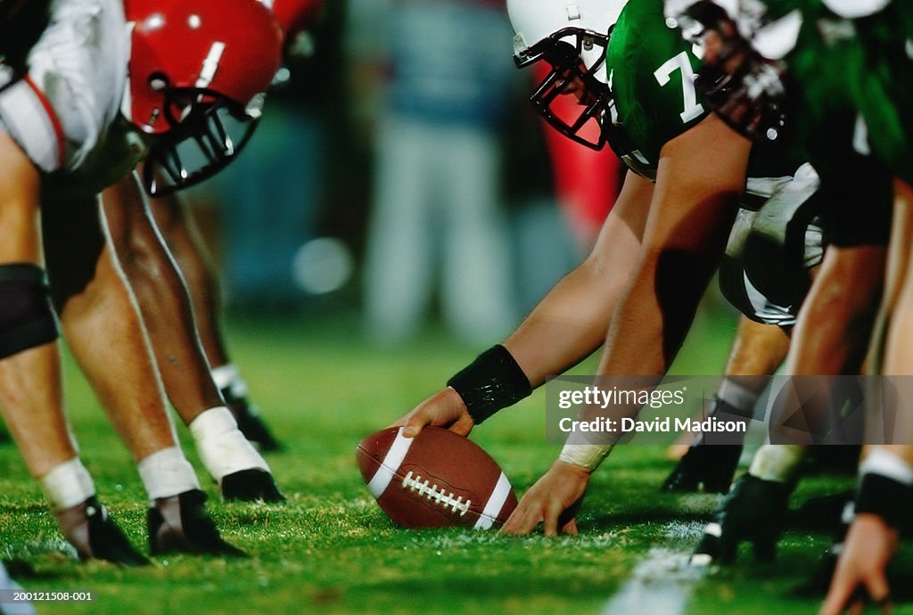 American football line of scrimmage, ground view (Digital Enhancement)