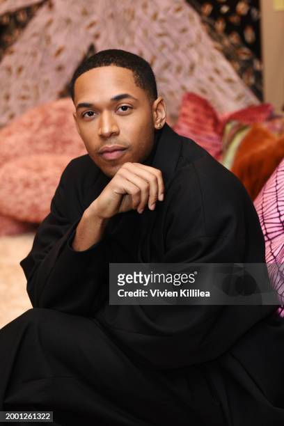 Kelvin Harrison Jr. Poses backstage during the "Genius: MLK/X" panel for day four of the 12th SCAD TVfest on February 10, 2024 in Atlanta, Georgia.