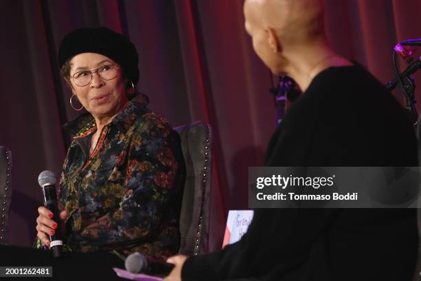 Marcia Withers and Rita George on stage during the Family Time: Grandma's Hands at GRAMMY Museum L.A. Live on February 10, 2024 in Los Angeles,...